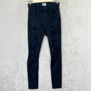 AGOLDE Sophie High Rise Moonstruck Denim Black Jeans Distressed Skinny Size 27